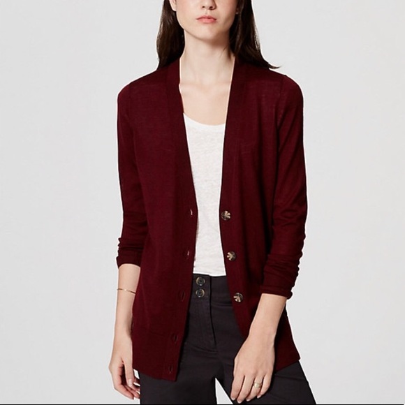 burgundy boyfriend cardigan